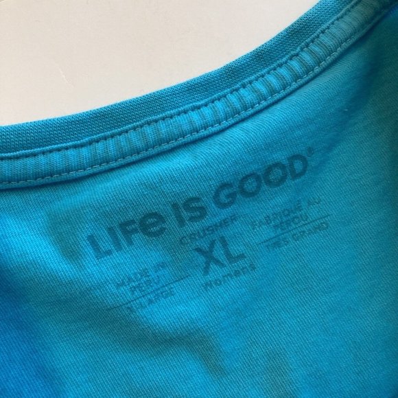 Life is good Womens xl Crusher Tee Teal Sun Offroad Scoop Neck T Shirt - Picture 6 of 7